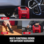 CRAFTSMAN 3-in-1 Cordless Portable Tire Inflator 160 PSI Air Compressor, 4.0Ah Battery & 12V Charger, Car Vacuum, Dust Blower & LED Light for Car, Bike, Ball, Inflatable Mat & SUP