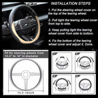 Valleycomfy Microfiber Leather Steering Wheel Cover Large-Size for F150 F250 F350 Ram 4Runner Tacoma Tundra Range Rover Model