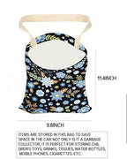 Car Trash Can, Durable Hanging Car Trash Garbage Bag, Cute Automotive Garbage Cans Organizer, Cute Blue Floral