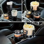 2-in-1 Car Cup Holder Adapter, Multifunctional Front seat Adjustable Cup and Beverage Holder, Compatible with car Circular Cu