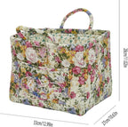 Boho Fabric Storage Basket, Large Capacity Laundry Basket, 12.2'' x 10.23'' x 10.23'' Collapsible Laundry Hamper with Easy Ca