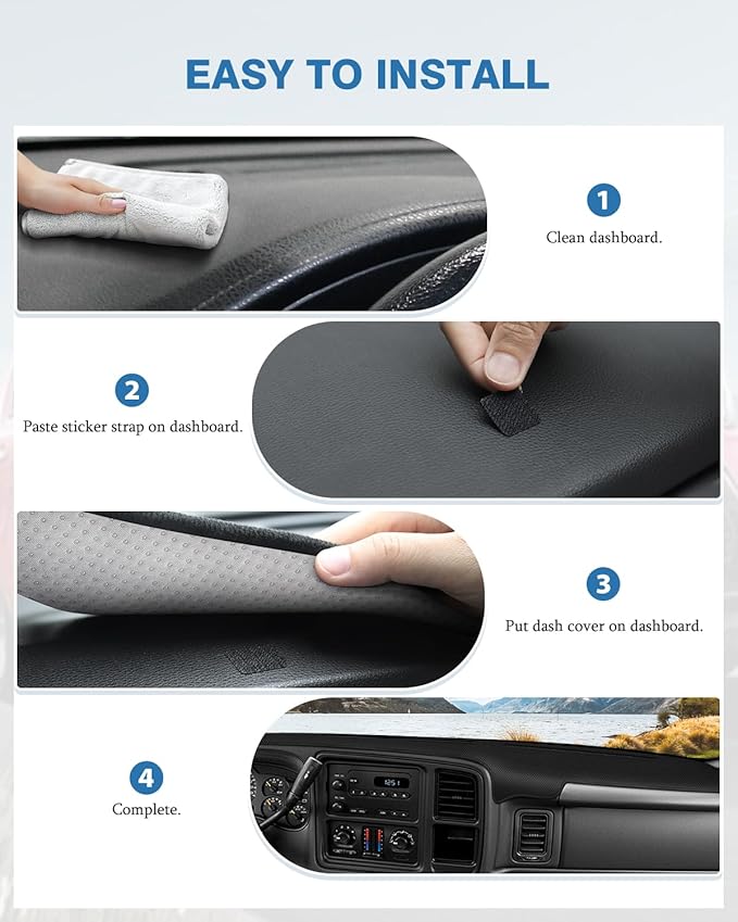 FIILINES Dash Cover for 1999-2006 GMC Sierra/Chevrolet Silverado, 2000-2006 GMC Yukon XL/Chevy Suburban Tahoe Avalanche, Upgr