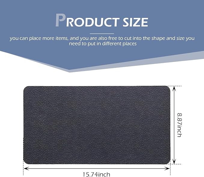 leechio 1 PC Car Dashboard Non Slip Mat, Universal Dash Rubber Pad, Lengthen High Temperature Resistant Central Control Instr