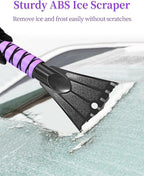 HEEYA Ice Scraper with 12.6 Inch Large Brush Head, Extendable Ice Scraper and Snow Brush for Car Windshield Window, Portable Car Scraper Snow Brush for SUV Truck Automobile Vehicle - Purple