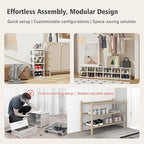 SEE SPRING 5-Tier Stackable Shoe Rack Organizer – Plastic Shoe Storage Shelf for Entryway, Closet, Bedroom – Holds Size 13 Sh