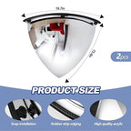 Suzile 2 Pieces Quarter Dome Mirror High Viewing Angle Safety Mirror Security Mirror Corner Mirror Acrylic Convex Mirror for Blindspot (26 Inch)