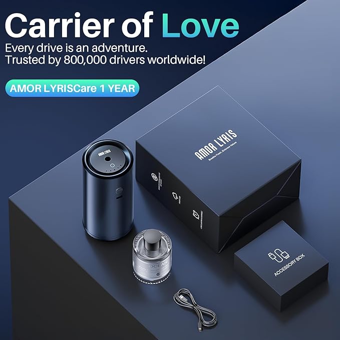 Smart Car Air Freshener, Car Air Freshener Diffuser with 100ml Perfume, Long Lasting Lasts 6 Months, RGB Music Syncing Light,