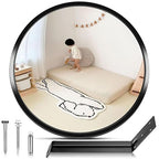 12” Acrylic Convex Mirror Convex Security Corner Mirrors, Adjustable Fixing Bracket with Wide Angle, Indoor Outdoor Curved Safety Mirror for Room Driveway Parking Garage Office