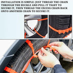10PCS Tire Zip Ties for Snow Anti Skid Reusable Grip Zip Tie Snow Chains for Car Tires Trucks with Serrated Non-Slip Adjustab