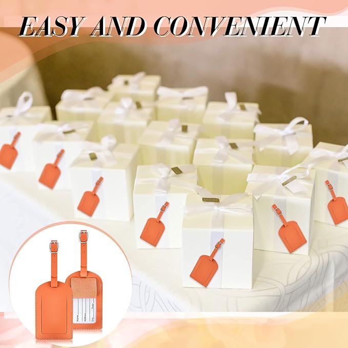 Dunzy 30 Pieces Leather Luggage Tag Women Identifiers Travel Suitcase Tags for Luggage Travel Backpack Bag Wedding Favors Wom