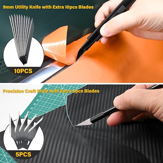 Gomake Vinyl Wrap Tool Kit for Car Window Tint Installation with Magnet Holder, Rubber & Vinyl Squeegees, Shank Gasket, Mini Quarter Squeegee