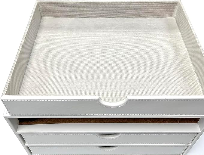 UnionBasic Document Organizer, 3-Drawer File Cabinet Document Storage Box, Office Desktop Filing Organizer, White