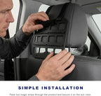 Car Visor Organizer MOLLE Panel, Auto Modular Storage Shelf MOLLE Panel with Mounting Straps, Rigid Tactical Gear Storage Rack EDC Pouch Tool for Most Vehicle Sun Visors (Headrest Panel)
