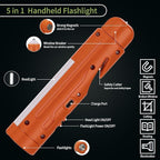 KnLnny Ware Automotive Escape Tool, Window Breaker,Seatbelt Cutter, Car Flashlight, 5 in1 Auto Tactical Gear, USB Charging, M