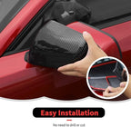RT-TCZ Rearview Mirror Cover Reversing Mirror Base Cover Trim Kit Decoration Accessories for Ford Mustang 2015-2023 (Carbon Fiber)