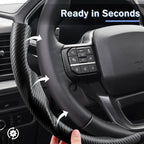 Steering Wheel Cover for Ford F150 2021-2025/ F-150 Lightning 2022-2025/ F250 F350 F450 F550 2023-2025/ Ford Expedition 2022-2024 Car Steering Wheel Cover Protector Accessories for Ford (Matte Black)