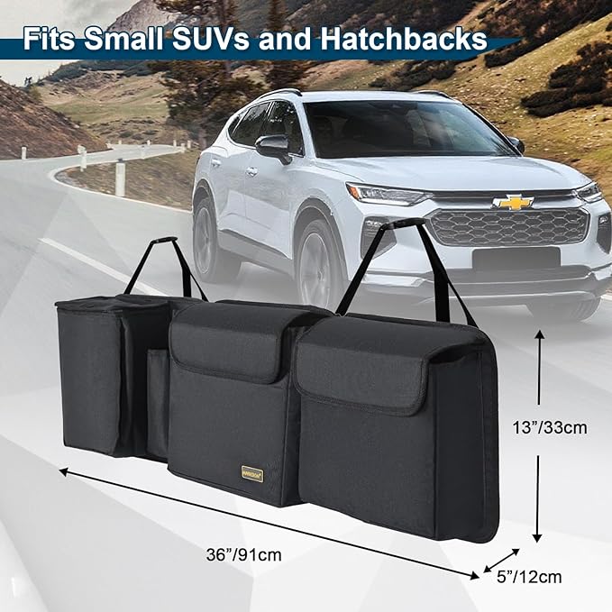 Deluxe Car Trunk Organizer, Detachable Backseat Hanging Organizer Storage Modules with Built-in Cooler for Car Small SUV,