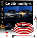 Dynamic Scan Start Up Hood Light Strip Sequential Flowing Turn Signal Lights Flexible DRL Daytime Running Light Car Led Light Strip Exterior,Dual Color Amber White Switchback 12V 59inch (1 Set)