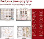 BOOVO Clear Lid Jewelry Box,4 Layers Jewelry Organizer Large Jewelry Storage Box with 3 Drawers,Jewelry Holder Organzier of R