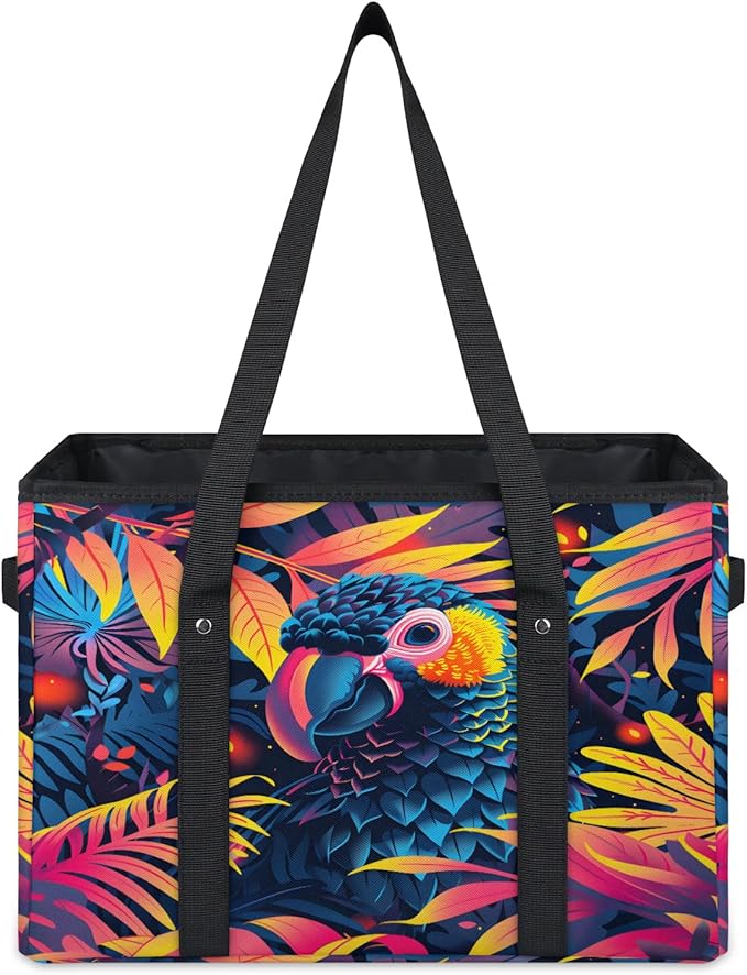 Reusable Grocery Bag, Foldable Large Shopping Tote Bag for Groceries Kitchen Picnic Car Trunk