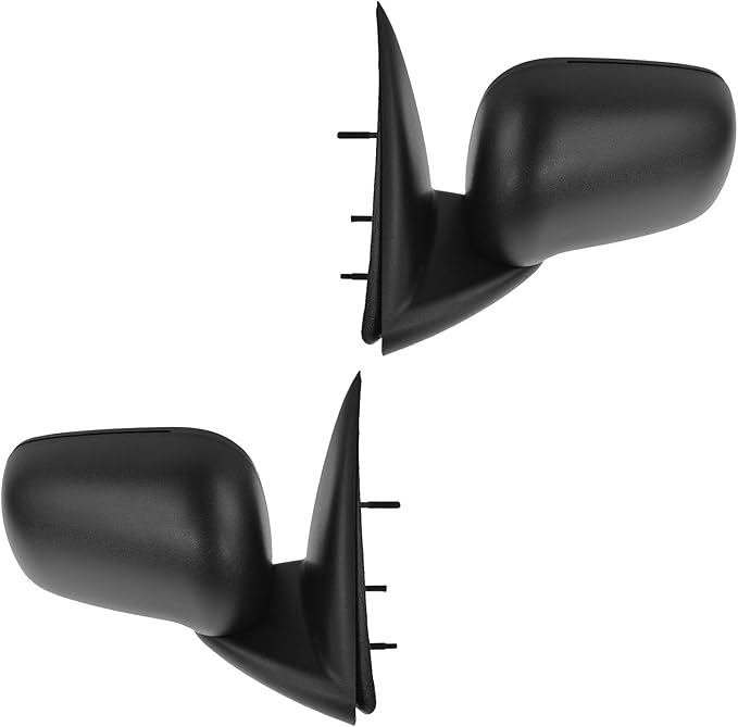 TRQ 2 Piece Driver and Passenger Side Mirror Assembly Set Manual Adjustment Non-Heated No Memory Textured Compatible with 200