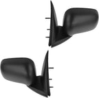 TRQ 2 Piece Driver and Passenger Side Mirror Assembly Set Manual Adjustment Non-Heated No Memory Textured Compatible with 200