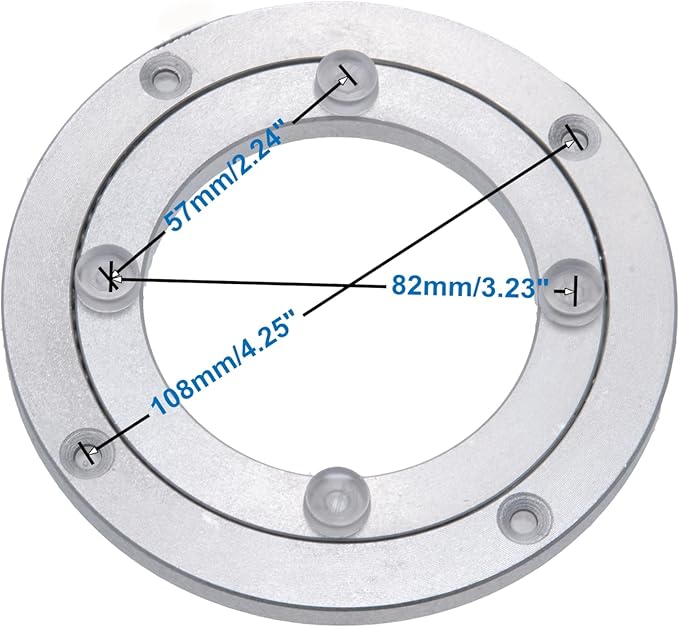 Aluminum Heavy Duty Lazy Susan Rotating Turntable Bearing Swivel Plate Hardware for Dining-Table (4 inch)