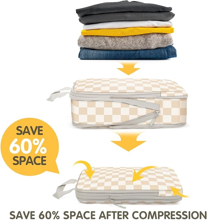8 Set Compression Packing Cubes Travel, Lightweight Durable Packing Compression Cubes, Accessories Bags Packing Cubes for Tra
