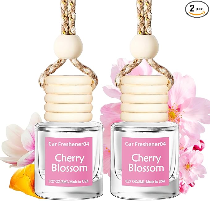 Hanging Car Air Freshener, Long Lasting Scent, Cute Air Fresheners for Women, 2 Pack Non-Toxic Essential Oil Diffuser, Made i