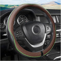 Leather Steering Wheel Cover, Soft Breathable Anti-Slip Protector for Car, Truck, SUV - Universal Fit 15 Inch for Women and M