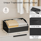 Homsorout Large Closet Organizers and Storage Bins - 8 Pack Trapezoid Storage Baskets for Shelves, Foldable Fabric Baskets wi
