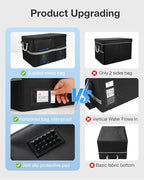 Fireproof Document Box, File Organizer for Hanging File Folders, Portable File Box with Handle, Fire Proof Safe for Home Docu