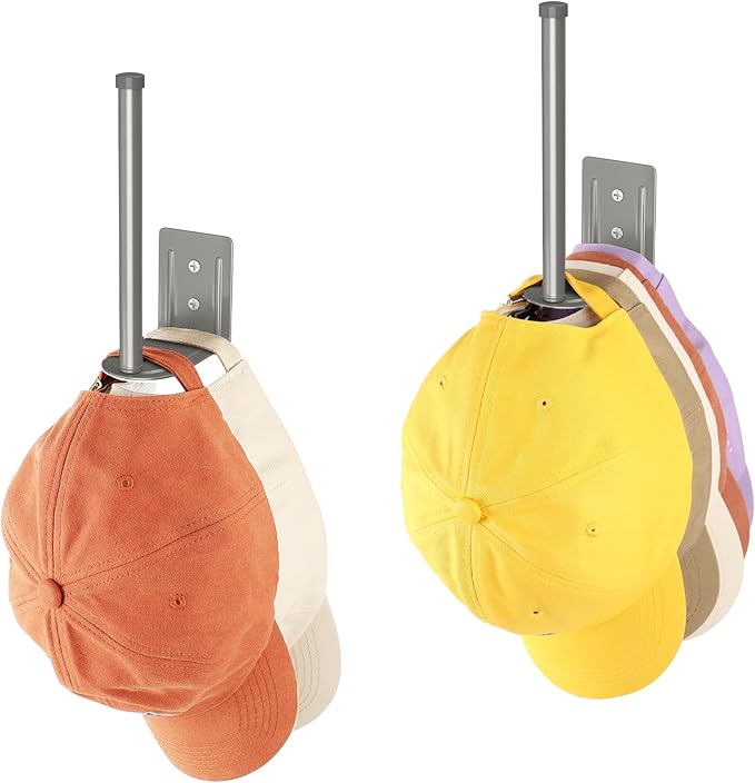 2 Pack Hat Racks for Baseball Caps, Stainless Steel Hat Organizer for Baseball Cap, Hat Holder Storage Organizer, Hat Hanger 