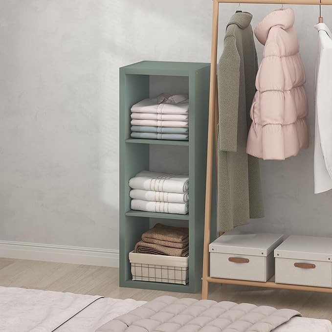 Furinno Cubic Closet Organizers and Storage, 3-Cube Closet Organizer, Open Shelf Closet Storage, Extra Thick Frame for Wardro