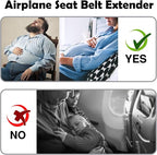 2 in 1 Airplane Seat Belt Extender, Coolrunner Adjustable 7-32" Airplane Seatbelt Extender - FITS ALL Airlines - Free Carrying Case