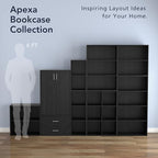 Homes: Inside + Out Apexa 3-Cube Storage Organizer Shelves, Stackable Wood Bookcase Fits Cubby Bins for Organization, Dorm Te