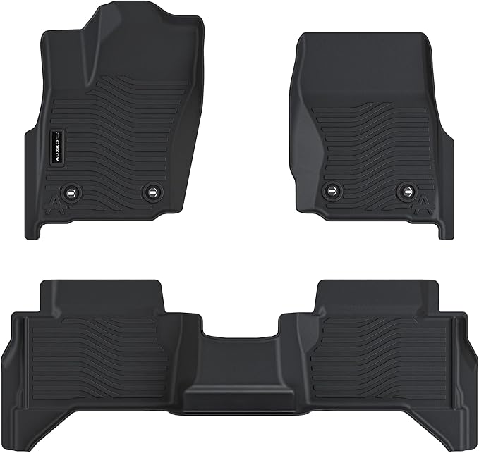 Auxko All Weather Floor Mats for Toyota Tacoma Double Cab 2024-2026 SR SR5 TRD Limted (Gas Only not Hybrid) TPE Liner Accessories Odorless Anti-Slip Interior Mat for 4th Gen Tacoma 4 Door Black