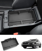 2024 2025 2026 Crosstrek Center Console Organizer for Subaru Crosstrek (Base/Premium/Sport/Limited/Wilderness), 2025 Crosstrek Console Tray 2026 Crosstrek&Impreza Accessories (with Black Mats)