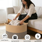 115L Large Blanket Basket,23.6" L x 23.6" W x 15.7" H Rope Woven Baskets with Handles, Toys Storage Bins,Laundry Basket Perfe