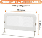 omzer Bed Guard Rail for Toddlers - 32inch Folding up & Adjustable Heights Baby Bed Safety Rails - Portable Toddler Bed Barri