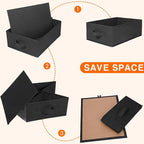 JAKAGO Fabric Storage Bins set of 4 Rectangle Storage Baskets with Handle Foldable Closet Organizer for Clothes Towel bedding