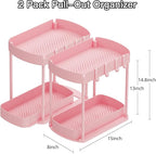 Ukeetap 2 Pack Multi-Purpose Pull-Out Storage Organizers, Under Sink Organizers and Storage for Bathroom & Kitchen, Under Cab