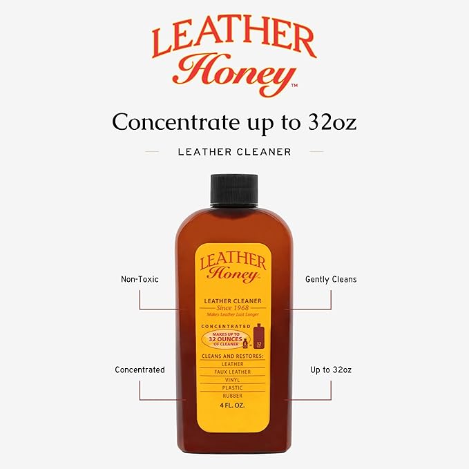 Leather Honey Leather Cleaner: Non-Toxic Leather Care Made in the USA Since 1968. Deep Cleans Leather, Faux & Vinyl - Couches