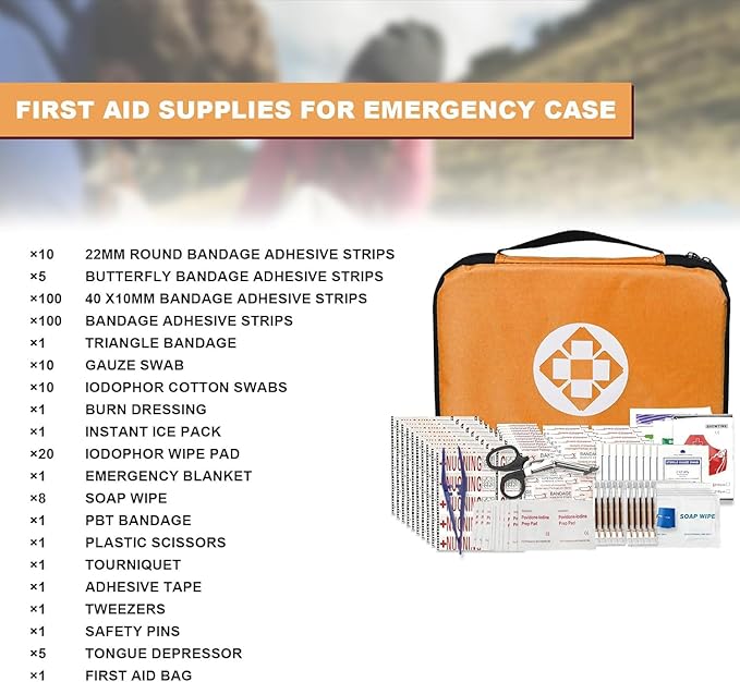 300Piece Portable First Aid Kit Refill Supplies for Car Mini Caming Emergency First Aid Kits Hiking Survival Essential for Ou