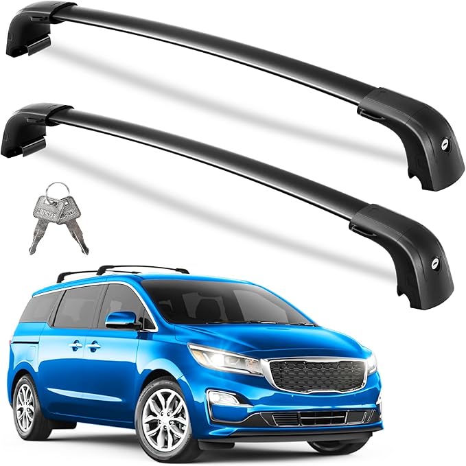 Roof Rack Cross Bars 220lbs Compatible with Kia Sedona 2015-2021,Heavy Duty Aluminum Lockable Roof Rails Crossbars Cargo Canoe Black Rooftop Cargo Carrier Luggage.