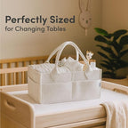 PUTSKA Baby Diaper Caddy Organizer - Nursery Storage Basket for Diaper Station, Baby Basket Shower List and Registry Gift Mus