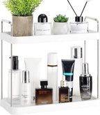 Vtopmart 2-Tier Bathroom Countertop Organizer, Vanity Dresser Counter Tray Shelf for Skincare, Perfume, Makeup, Silver