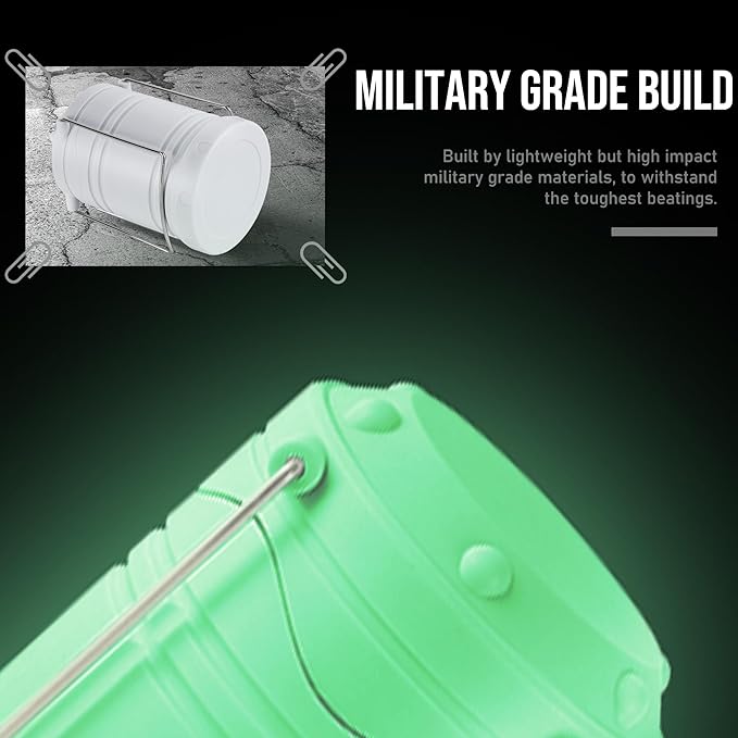 Lichamp LED Camping Lantern, 4 Pack Battery Powered Flashlight for Power Outages, Portable Collapsible Hanging Light Essentia