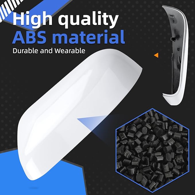 Driver Side Mirror Cover Replacement for Ford Explorer 2016 2017 2018 2019 - Left Side Mirror Covers, Rear View Mirror Cap Accessories White