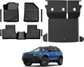 Floor Mats for Jeep Cherokee 2019-2023, All Weather Floor Mats Trunk Cargo Liner with Backrest Protectors and Door Sill Guards Accessories, Full Coverage Set